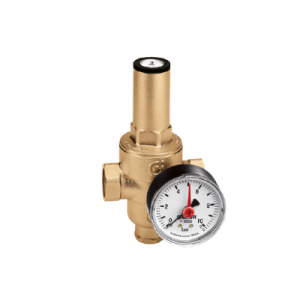 Pressure reducing valve with pressure gauge 